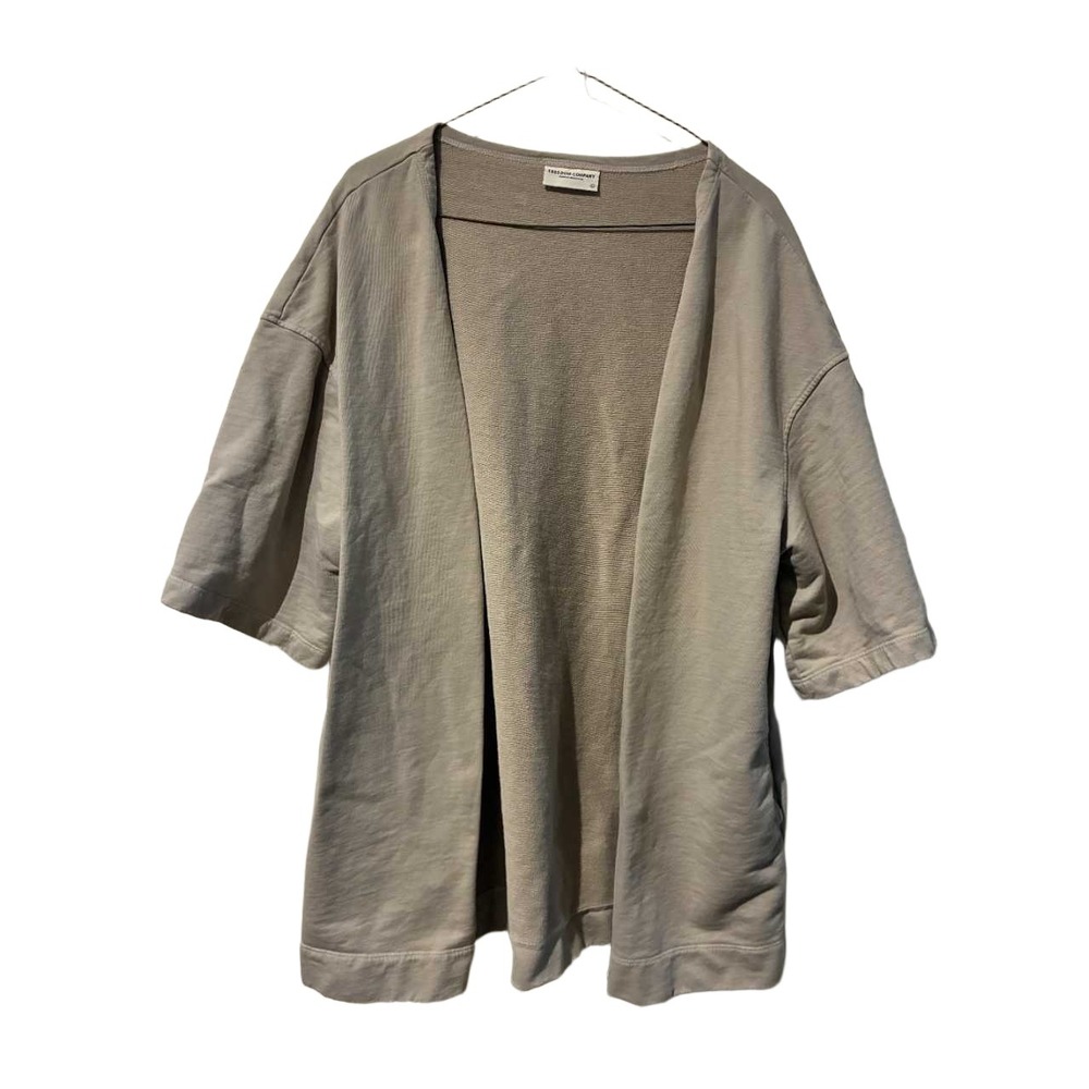 Freedom Company Mens Large Tan Cotton Open Front Cardigan Made in USA